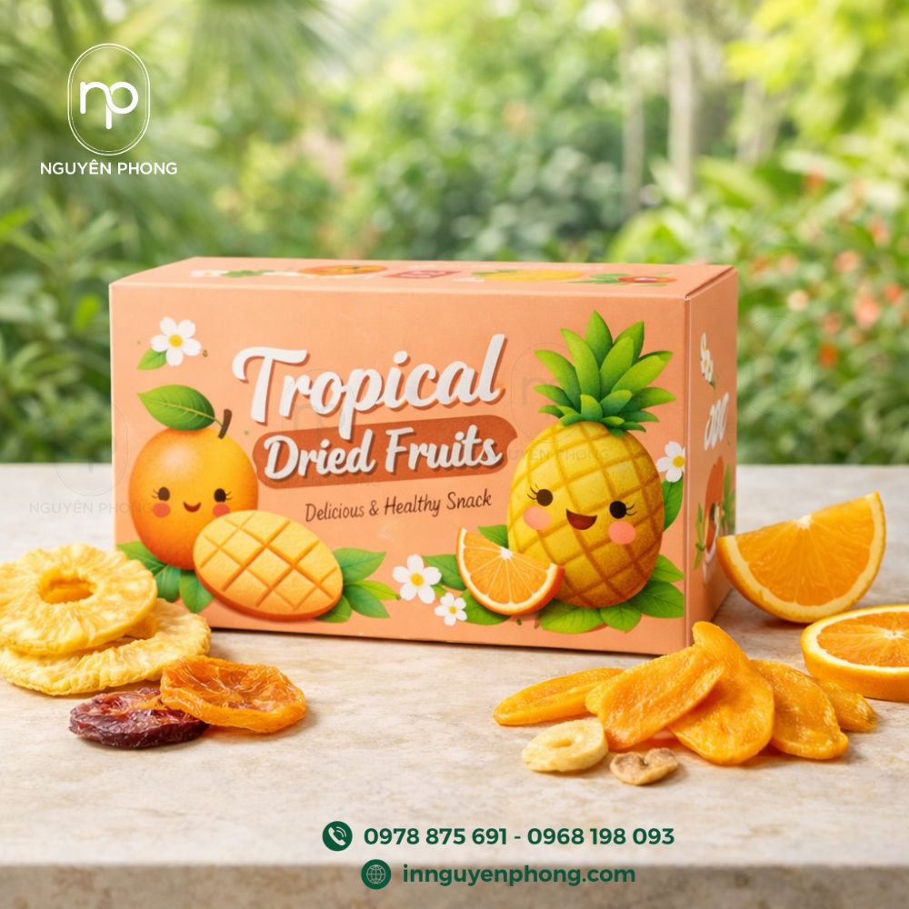 Mẫu in hộp giấy đựng hoa quả sấy khô
